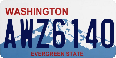 WA license plate AWZ6140