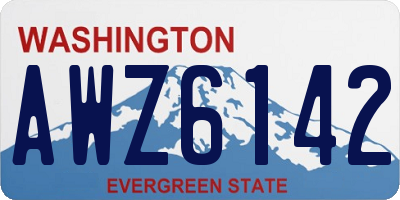 WA license plate AWZ6142