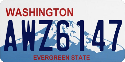 WA license plate AWZ6147