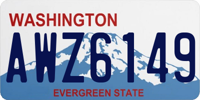 WA license plate AWZ6149