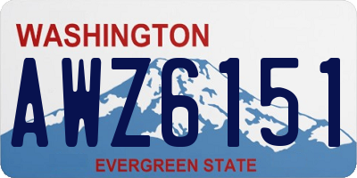 WA license plate AWZ6151