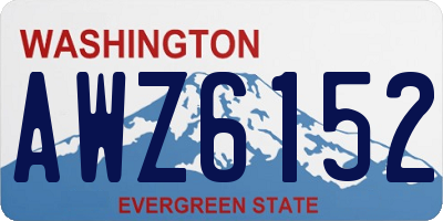 WA license plate AWZ6152