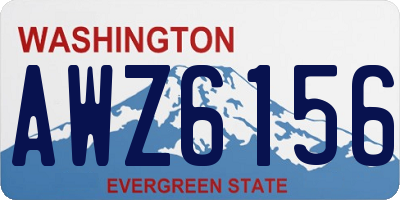 WA license plate AWZ6156