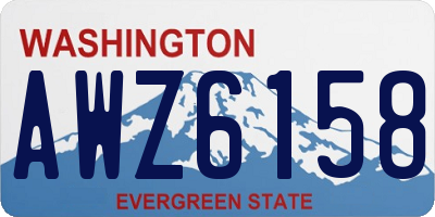 WA license plate AWZ6158