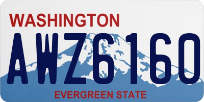 WA license plate AWZ6160