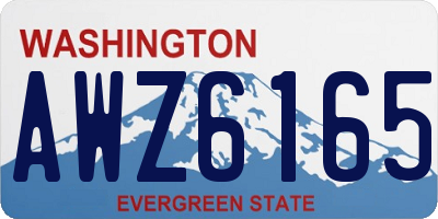 WA license plate AWZ6165