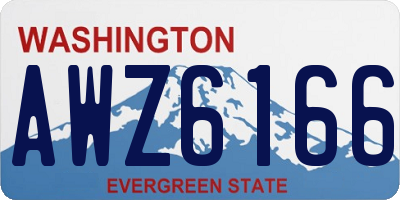 WA license plate AWZ6166