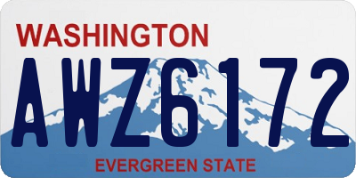 WA license plate AWZ6172