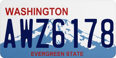 WA license plate AWZ6178
