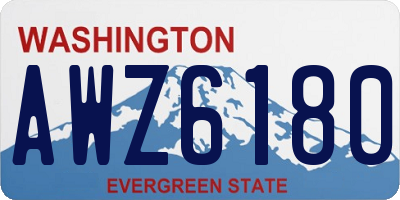 WA license plate AWZ6180