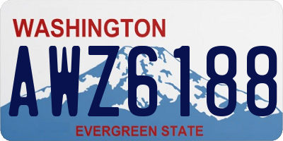 WA license plate AWZ6188