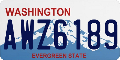 WA license plate AWZ6189
