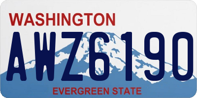 WA license plate AWZ6190