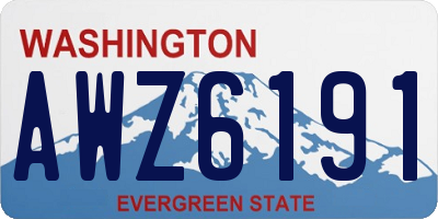 WA license plate AWZ6191