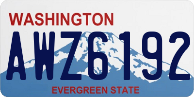 WA license plate AWZ6192