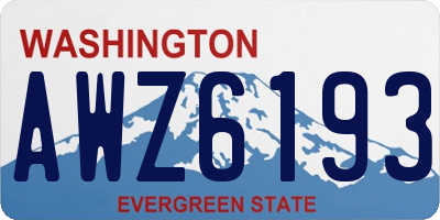 WA license plate AWZ6193