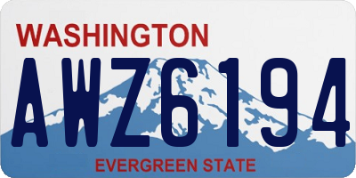 WA license plate AWZ6194
