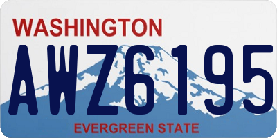 WA license plate AWZ6195