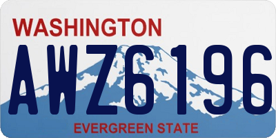 WA license plate AWZ6196