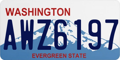 WA license plate AWZ6197