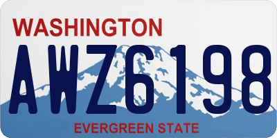 WA license plate AWZ6198