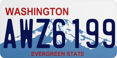 WA license plate AWZ6199