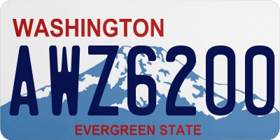 WA license plate AWZ6200