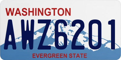WA license plate AWZ6201