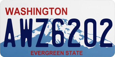 WA license plate AWZ6202