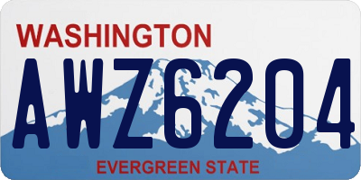 WA license plate AWZ6204