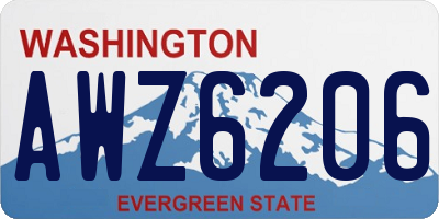 WA license plate AWZ6206