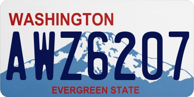 WA license plate AWZ6207