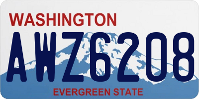 WA license plate AWZ6208