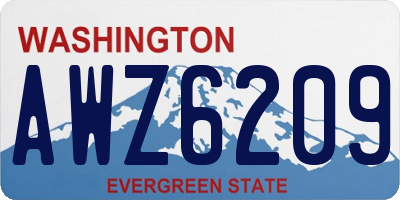 WA license plate AWZ6209