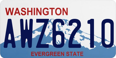 WA license plate AWZ6210