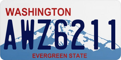 WA license plate AWZ6211