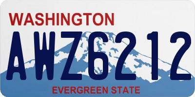 WA license plate AWZ6212