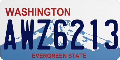 WA license plate AWZ6213