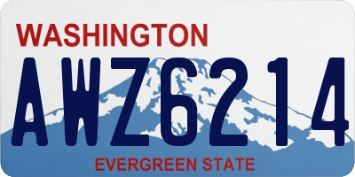 WA license plate AWZ6214