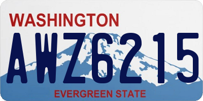 WA license plate AWZ6215