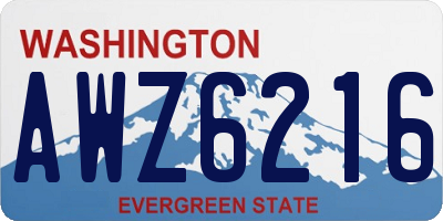 WA license plate AWZ6216