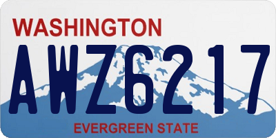 WA license plate AWZ6217