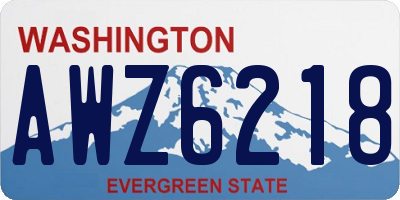 WA license plate AWZ6218