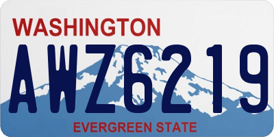WA license plate AWZ6219