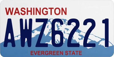 WA license plate AWZ6221
