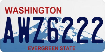 WA license plate AWZ6222