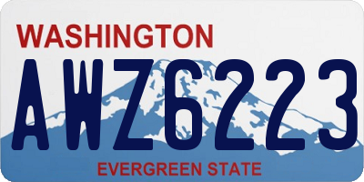 WA license plate AWZ6223