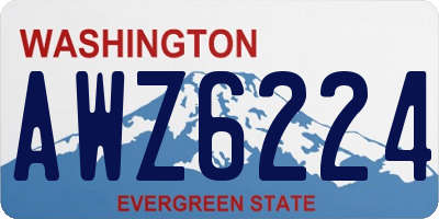 WA license plate AWZ6224