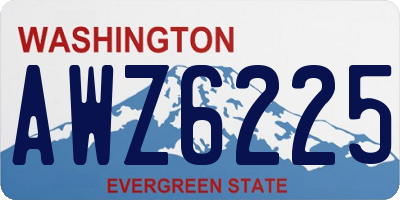WA license plate AWZ6225