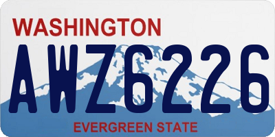 WA license plate AWZ6226